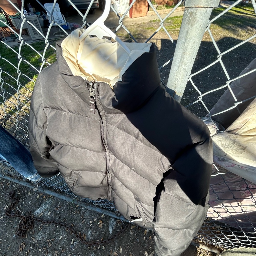 Old Navy Black/Khaki Reversible Puffer Jacket